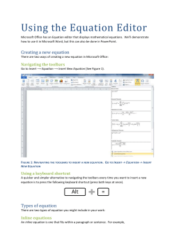 Guide to Microsoft Office Equation Editor