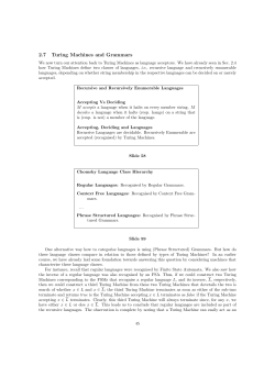 2.7 Turing Machines and Grammars