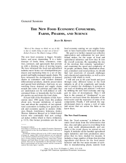 The New Food Economy: Consumers, Farms, Pharms, and Science