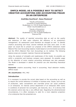 dmfca model as a possible way to detect creative accounting