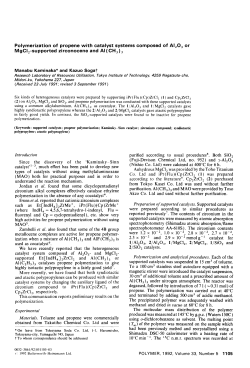 Polymerization of propene with catalyst systems composed of AI20 3