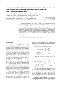 Study of Average Static Hold-up Along a Rotary Disc Contactor in