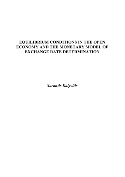 EQUILIBRIUM CONDITIONS IN THE OPEN ECONOMY AND THE