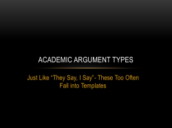 Argument Types - Mark D. Pepper