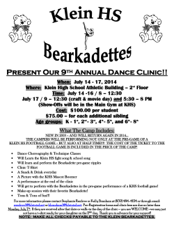 Present Our 9th Annual Dance Clinic!!