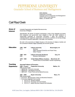 Carl Raul Gwin - Pepperdine University Graziadio School of