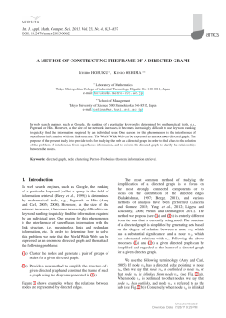 A METHOD OF CONSTRUCTING THE FRAME OF A DIRECTED
