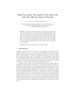 Head Up Games: The Games of the Future Will Look More Like the