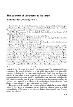 The calculus of variations in the large