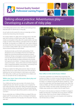 Talking about practice: Adventurous play