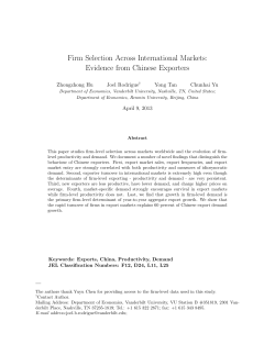Firm Selection Across International Markets: Evidence from Chinese