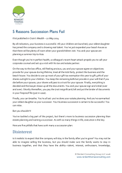Click here for 5 pitfalls that have sunk many a succession plan.