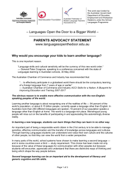 Parents Advocacy Statement