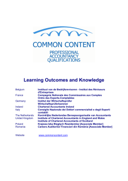 Learning Outcomes and Knowledge