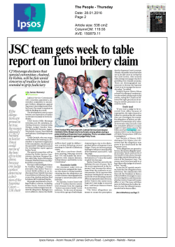 JSC team gets week to table report on Tunoi bribery claim