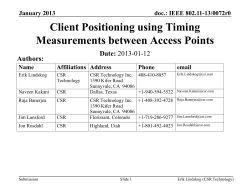 Client Positioning Using Timing Measurements