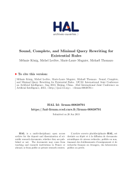 Sound, Complete, and Minimal Query Rewriting for - Hal