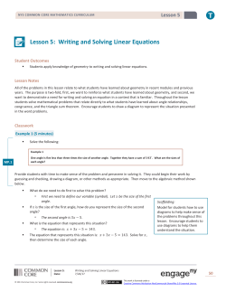 Lesson 5: Writing and Solving Linear Equations