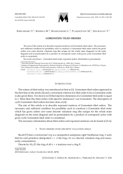 GORENSTEIN TILED ORDERS The notion of tiled orders was