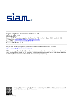 Programming Under Uncertainty: The Solution Set