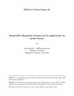 Szemer edi`s Regularity Lemma and its applications in - IME-USP