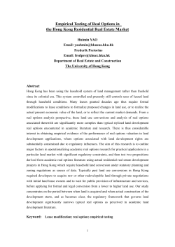 Empirical Testing of Real Options in the Hong Kong Residential