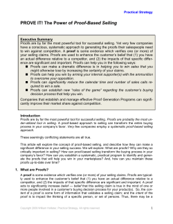 PROVE IT! The Power of Proof