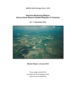 Reactive Monitoring Mission Selous Game Reserve (United