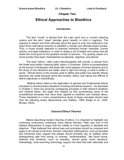 Chapter Two - Global Bioethics Initiative Summer School 2017