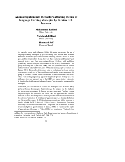 An investigation into the factors affecting the use of language