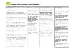 Securing number facts, relationships and calculating
