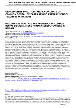 oral hygiene practices and knowledge of common dental diseases