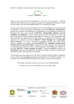 RSCE2/3: Guidelines on Best Known Practices in the Cocoa Value