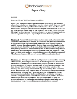 Payout - Story PAYOUT. Principle of Actual Yield Over
