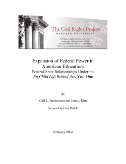 Expansion of Federal Power in American Education: