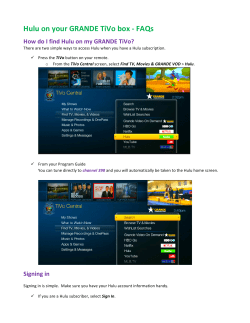Hulu on your GRANDE TiVo box
