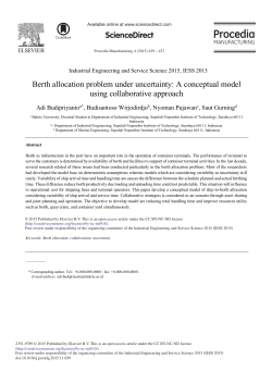 Berth Allocation Problem Under Uncertainty: A Conceptual Model