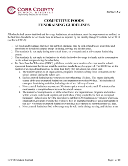 Competitive Foods Fundraising Guidelines