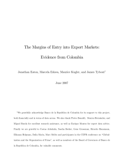 The Margins of Entry into Export Markets: Evidence from Colombia