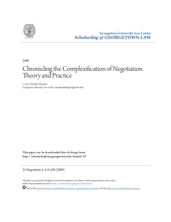 Chronicling the Complexification of Negotiation Theory and Practice