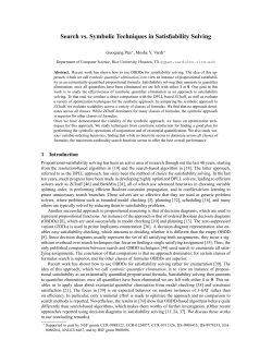 Search vs. Symbolic Techniques in Satisfiability Solving