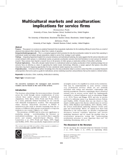 Multicultural markets and acculturation: implications for service firms