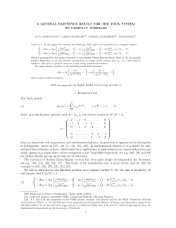 A GENERAL EXISTENCE RESULT FOR THE TODA SYSTEM ON
