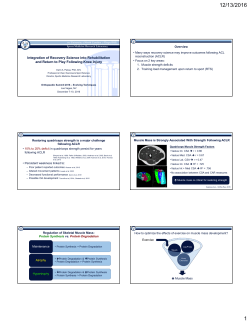 Integration of Recovery Science into Rehabilitation and Return to