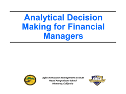 Analytical Decision Making for Financial Managers