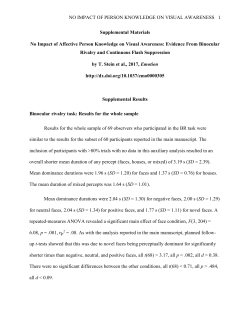 NO IMPACT OF PERSON KNOWLEDGE ON VISUAL AWARENESS