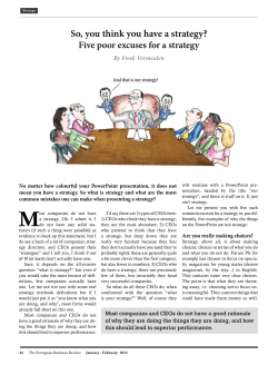 So, you think you have a strategy?