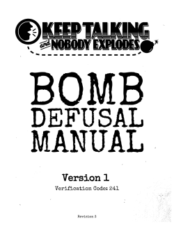 Version 1 - Bomb Defusal Manual