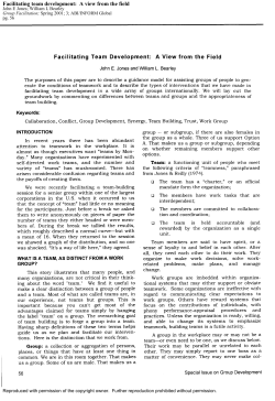 Facilitating team development: A view from the field