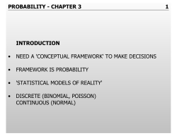 PROBABILITY - CHAPTER 3 1 INTRODUCTION &bull; NEED A